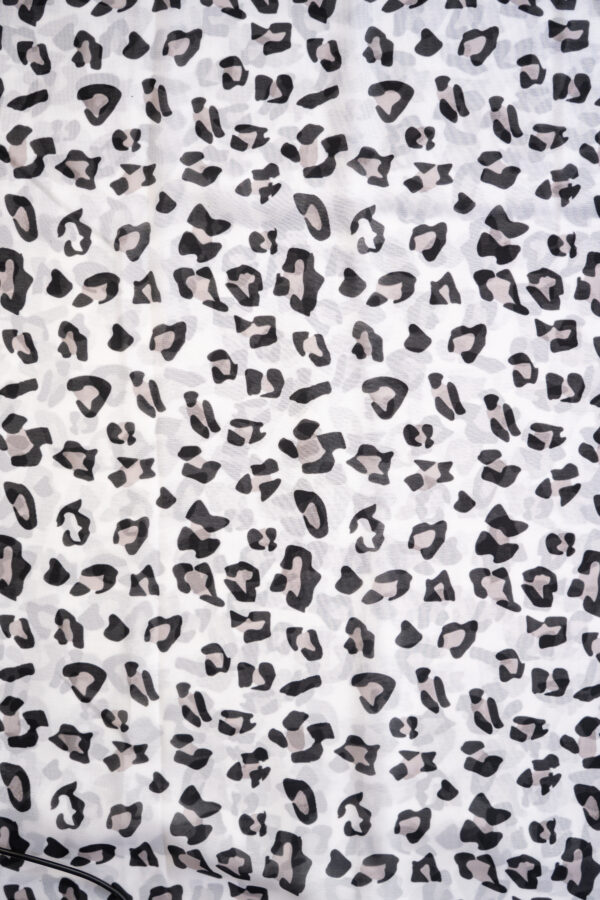 Georgette White with Black Dot Digital Print - Image 4