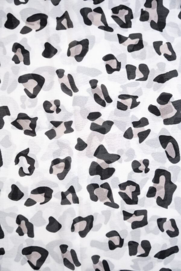 Georgette White with Black Dot Digital Print - Image 3