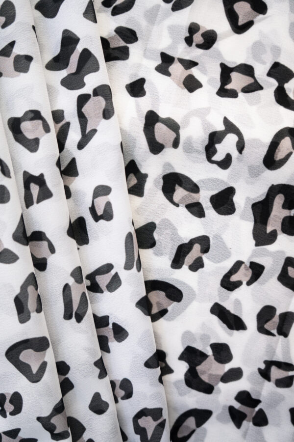 Georgette White with Black Dot Digital Print - Image 6