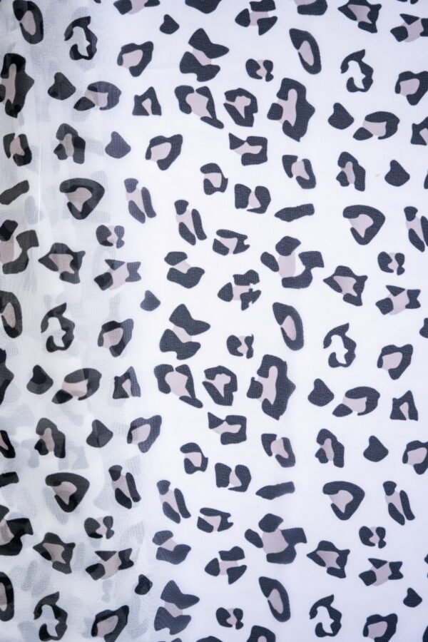 Georgette White with Black Dot Digital Print - Image 5