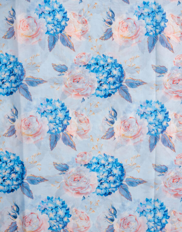 Georgette Ice Blue With Digital Print - Image 3