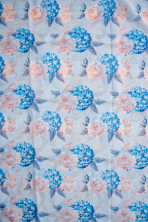 Georgette Ice Blue With Digital Print