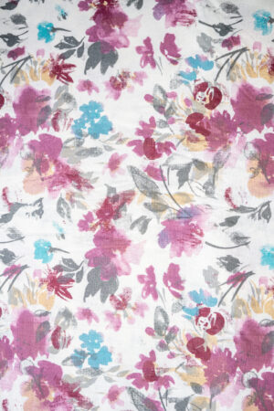 Flex Cotton White Base With Wine Prints
