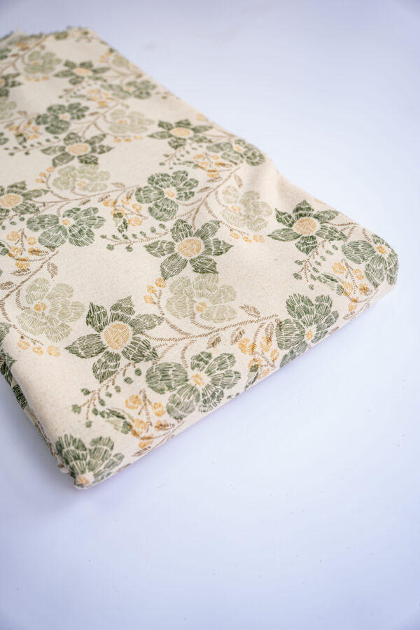 Flex Cotton Kalamkari Print Bottle Green
