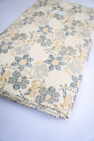 Flex Cotton Kalamkari Print Blue Flower print