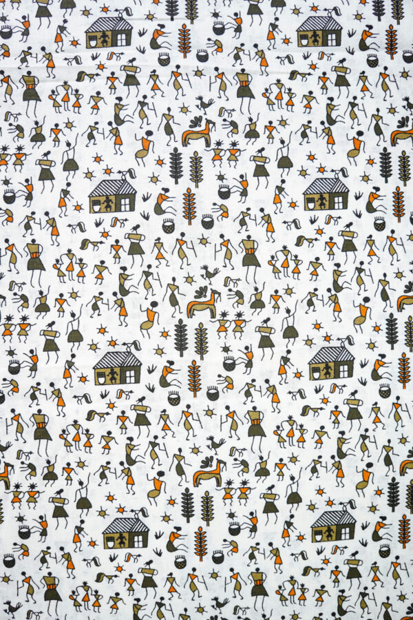 Cotton Kalamkari Print Green - Image 2