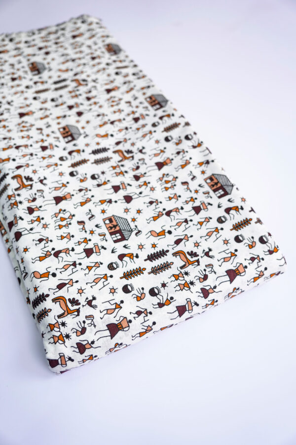 Cotton Kalamkari Print Wine Color - Image 2