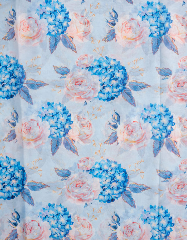 Georgette Ice Blue with Digital Print - Image 3