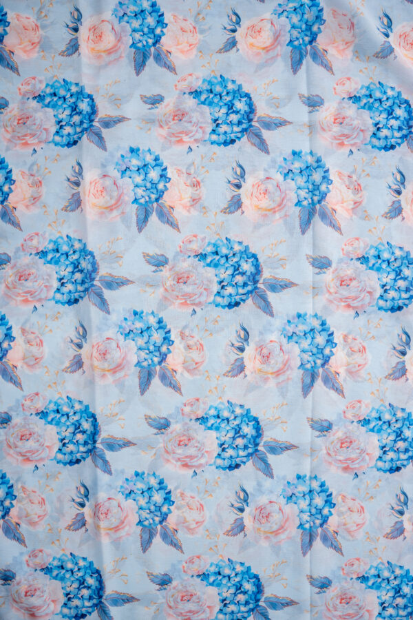 Georgette Ice Blue with Digital Print - Image 4